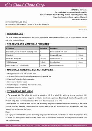 ELISA-Kit-for-Anti-S100-Calcium-Binding-Protein-Antibody-(Anti-S100)-AEA012Hu.pdf