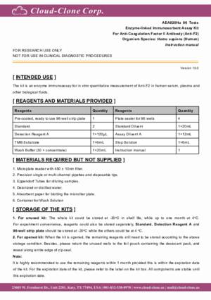 ELISA-Kit-for-Anti-Coagulation-Factor-II-Antibody-(Anti-F2)-AEA820Hu.pdf