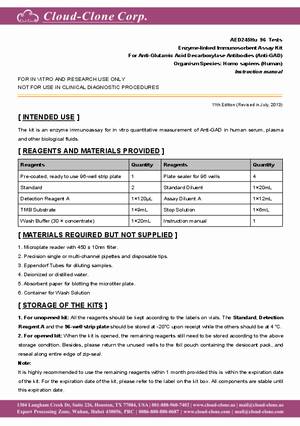 ELISA-Kit-for-Anti-Glutamic-Acid-Decarboxylase-Antibodies--Anti-GAD--E93245Hu.pdf