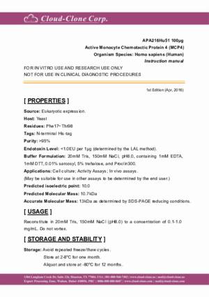 Active-Monocyte-Chemotactic-Protein-4-(MCP4)-APA216Hu51.pdf