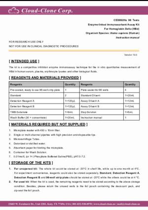 ELISA-Kit-for-Hemoglobin-Delta-(HBd)-CED092Hu.pdf