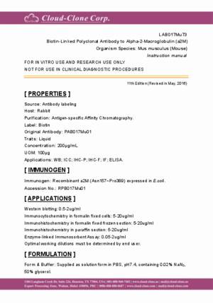 Biotin-Linked-Polyclonal-Antibody-to-Alpha-2-Macroglobulin-(a2M)-LAB017Mu73.pdf