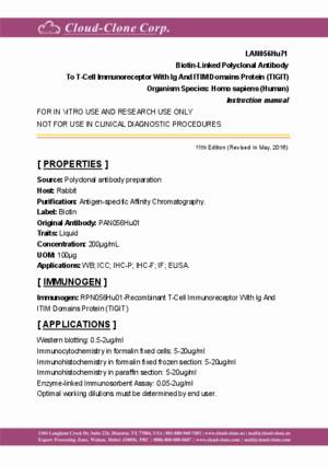 Biotin-Linked-Monoclonal-Antibody-to-T-Cell-Immunoreceptor-With-Ig-And-ITIM-Domains-Protein-(TIGIT)-LAN056Hu71.pdf