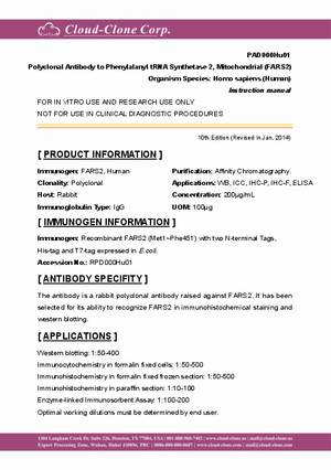 Polyclonal-Antibody-to-Phenylalanyl-tRNA-Synthetase-2--Mitochondrial--FARS2--PAD000Hu01.pdf
