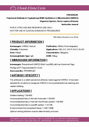 Polyclonal-Antibody-to-Tryptophanyl-tRNA-Synthetase-2--Mitochondrial--WARS2--PAE665Hu01.pdf