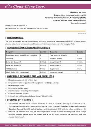 ELISA-Kit-for-Colony-Stimulating-Factor-1--Macrophage-(MCSF)-SEA090Hu.pdf