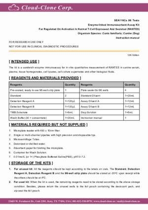 ELISA-Kit-for-Regulated-On-Activation-In-Normal-T-Cell-Expressed-And-Secreted-(RANTES)-SEA116Ca.pdf