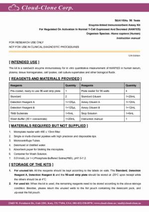 ELISA-Kit-for-Regulated-On-Activation-In-Normal-T-Cell-Expressed-And-Secreted-(RANTES)-SEA116Hu.pdf