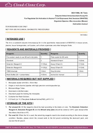 ELISA-Kit-for-Regulated-On-Activation-In-Normal-T-Cell-Expressed-And-Secreted-(RANTES)-SEA116Mu.pdf