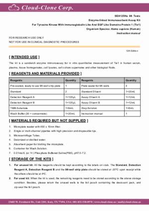 ELISA-Kit-for-Tyrosine-Kinase-With-Immunoglobulin-Like-And-EGF-Like-Domains-Protein-1-(Tie1)-SEA125Hu.pdf