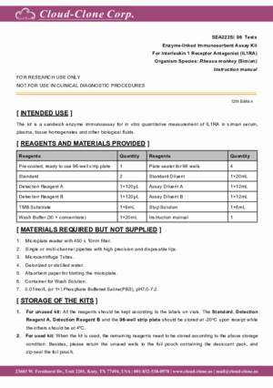 ELISA-Kit-for-Interleukin-1-Receptor-Antagonist-(IL1RA)-SEA223Si.pdf