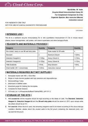 ELISA-Kit-for-Complement-Component-3a-(C3a)-SEA387Mu.pdf