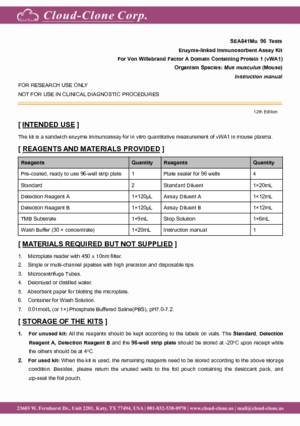 ELISA-Kit-for-Von-Willebrand-Factor-A-Domain-Containing-Protein-1-(vWA1)-SEA841Mu.pdf