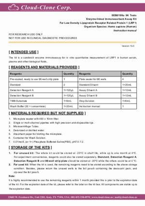 ELISA-Kit-for-Low-Density-Lipoprotein-Receptor-Related-Protein-1-(LRP1)-SEB010Hu.pdf