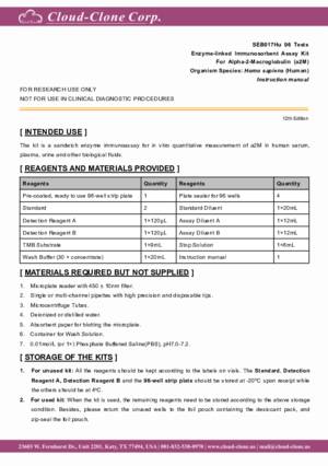 ELISA-Kit-for-Alpha-2-Macroglobulin-(a2M)-SEB017Hu.pdf