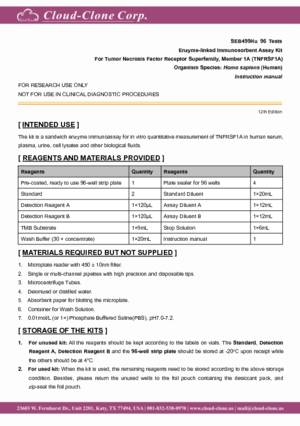 ELISA-Kit-for-Tumor-Necrosis-Factor-Receptor-Superfamily--Member-1A-(TNFRSF1A)-SEB499Hu.pdf