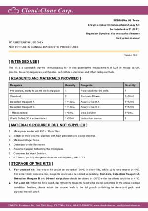 ELISA-Kit-for-Interleukin-21-(IL21)-SEB688Mu.pdf