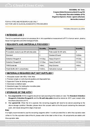 ELISA-Kit-for-Placental-Thrombin-Inhibitor--PTI--SED388Hu.pdf