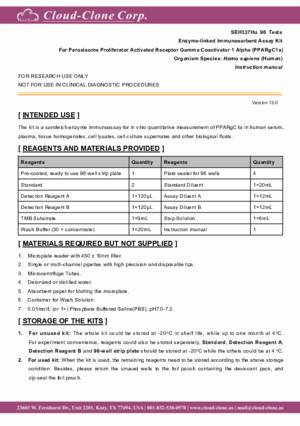 ELISA-Kit-for-Peroxisome-Proliferator-Activated-Receptor-Gamma-Coactivator-1-Alpha-(PPARgC1a)-SEH337Hu.pdf