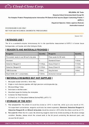 ELISA-Kit-for-Adaptor-Protein-Phosphotyrosine-Interaction-PH-Domain-And-leucine-Zipper-Containing-Protein-1-(APPL1)-SEL208Hu.pdf